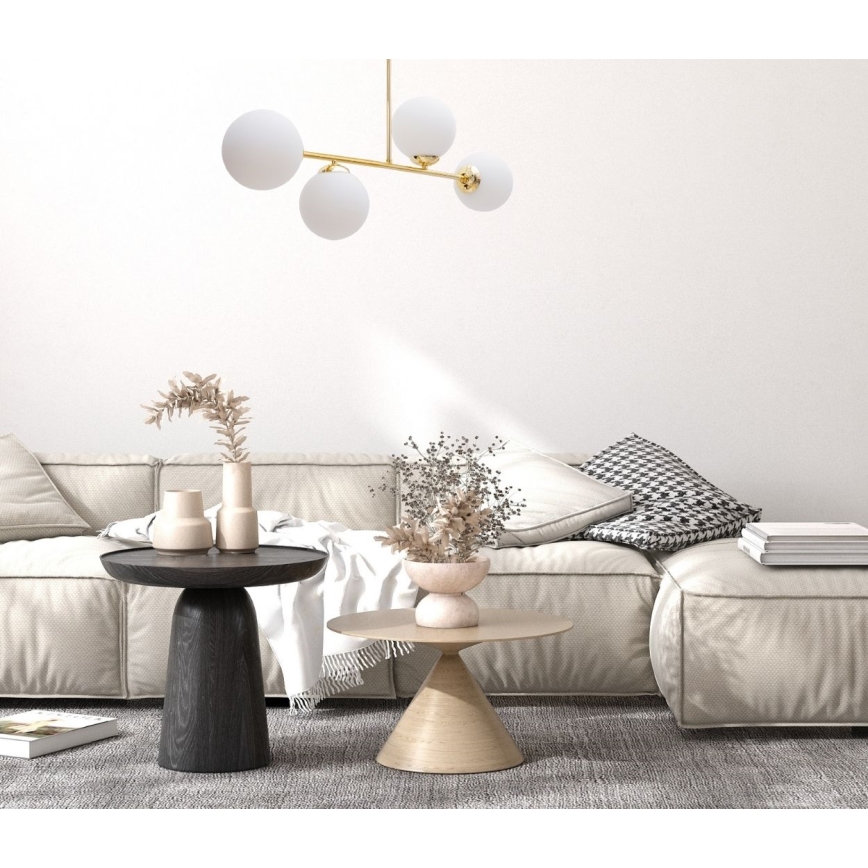 Sietynas ant stulpo FIRA 4xE27/60W/230V auksas