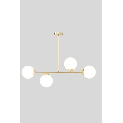 Sietynas ant stulpo FIRA 4xE27/60W/230V auksas