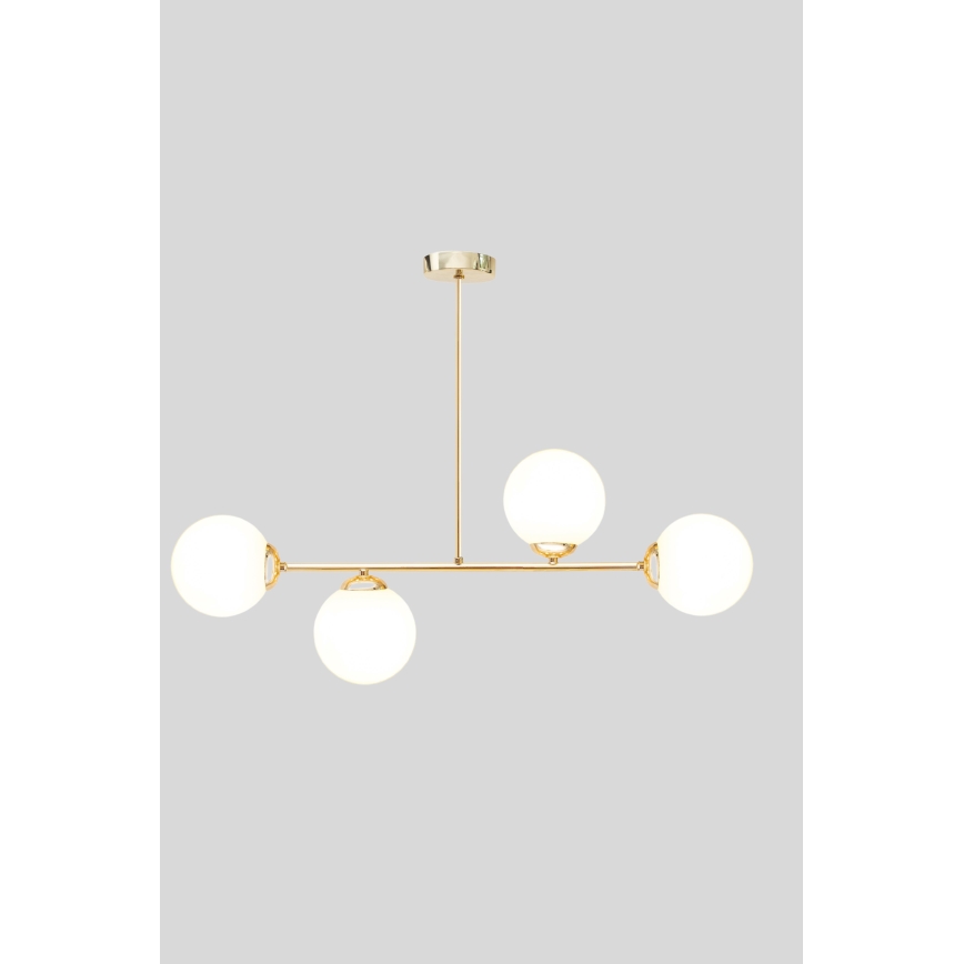 Sietynas ant stulpo FIRA 4xE27/60W/230V auksas