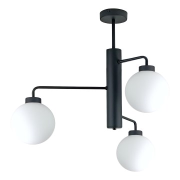 Sietynas ant stulpo FLEX 3xE27/60W/230V juoda/balta
