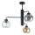Sietynas ant stulpo FLEX 3xE27/60W/230V juoda/dūminis juoda/dūminis smėlio spalva/permatoma