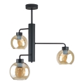 Sietynas ant stulpo FLEX 3xE27/60W/230V juoda/dūminis smėlio spalva