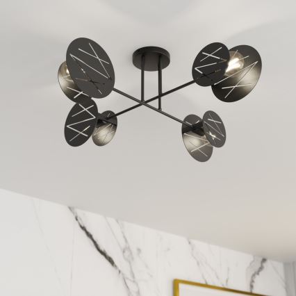 Sietynas ant stulpo FRICK 4xE27/15W/230V juoda