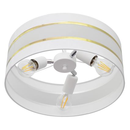 Sietynas ant stulpo HELEN 3xE27/15W/230V baltas/aukso