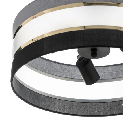 Sietynas ant stulpo HELEN 3xE27/15W/230V juodas/pilkas/aukso