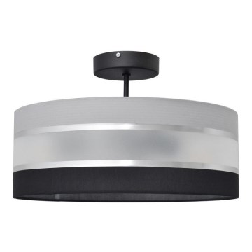 Sietynas ant stulpo HELEN 3xE27/15W/230V juodas/pilkas/blizgus chromas