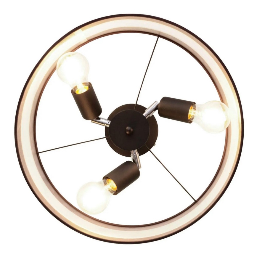 Sietynas ant stulpo HELEN 3xE27/15W/230V rudas/juodas/aukso