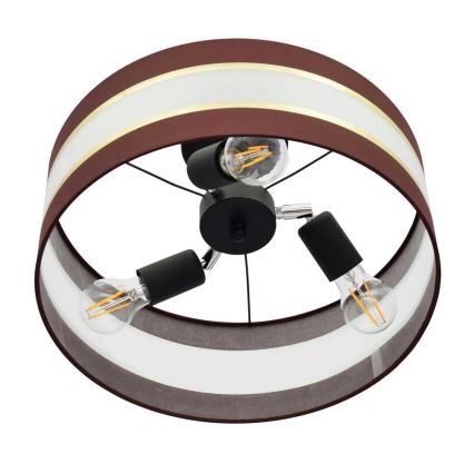Sietynas ant stulpo HELEN 3xE27/15W/230V rudas/juodas/aukso