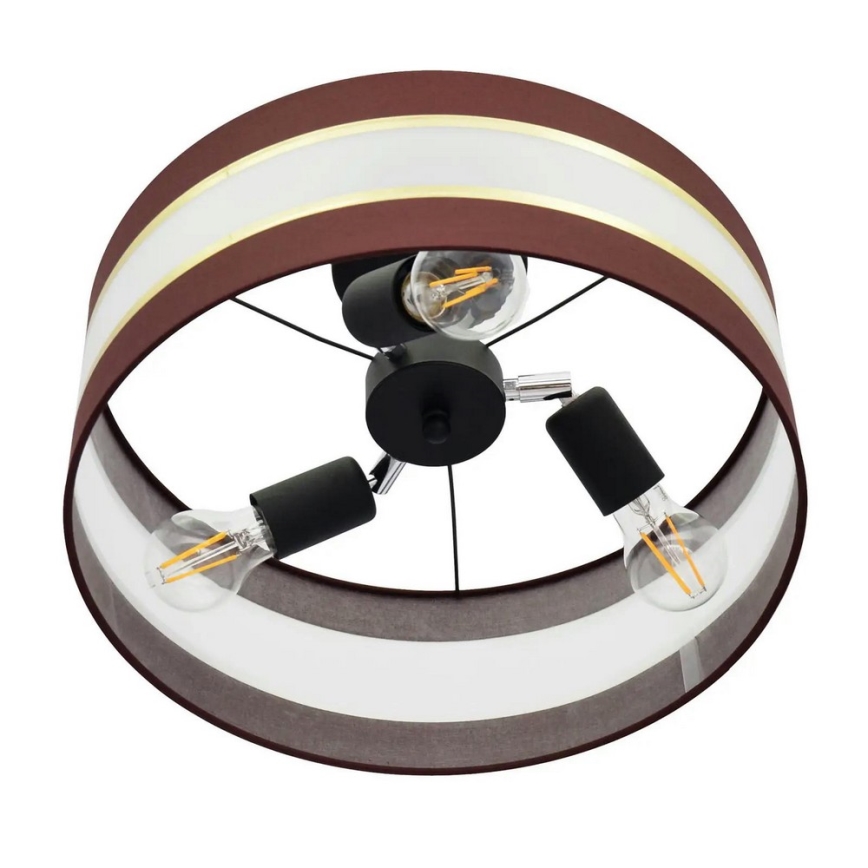 Sietynas ant stulpo HELEN 3xE27/15W/230V rudas/juodas/aukso