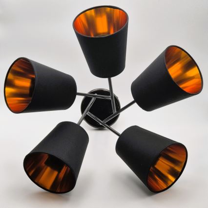 Sietynas ant stulpo IRMA 5xE27/60W/230V juoda