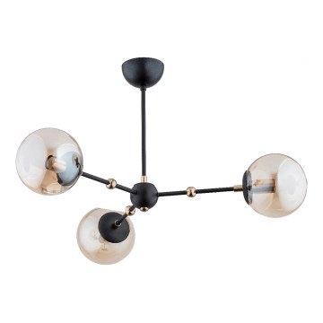 Sietynas ant stulpo ITORIS 3xE14/10W/230V juoda/auksas