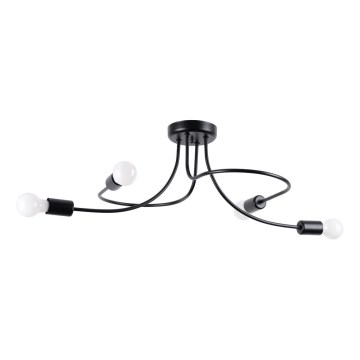 Sietynas ant stulpo LEVAR 4xE27/15W/230V juoda