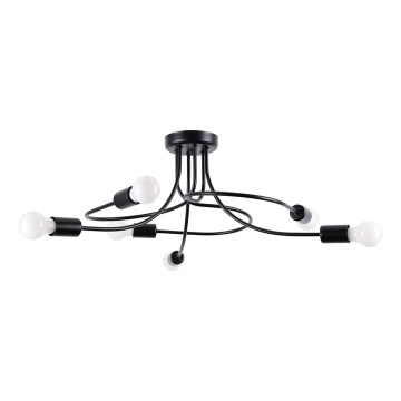 Sietynas ant stulpo LEVAR 6xE27/15W/230V juoda