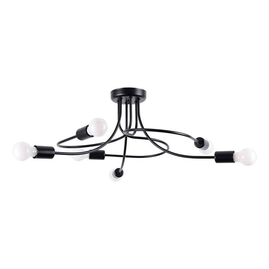 Sietynas ant stulpo LEVAR 6xE27/15W/230V juoda