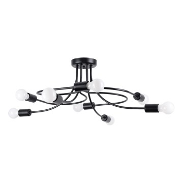 Sietynas ant stulpo LEVAR 8xE27/15W/230V juoda