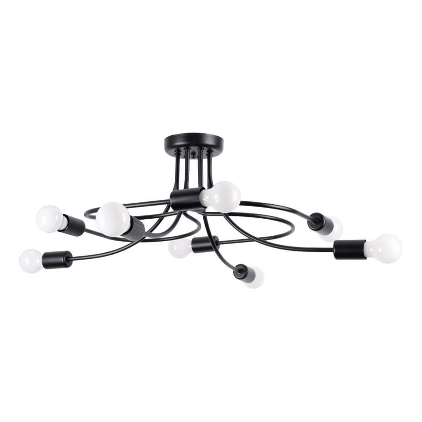 Sietynas ant stulpo LEVAR 8xE27/15W/230V juoda