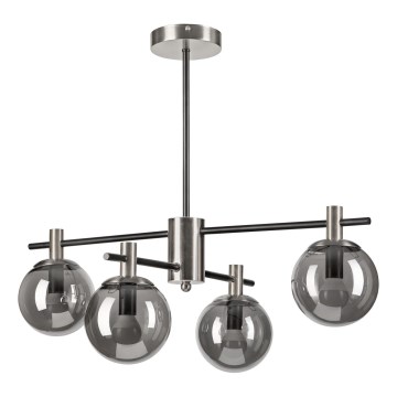 Sietynas ant stulpo LILOU 4xE14/5W/230V matinis chromas/dūminis