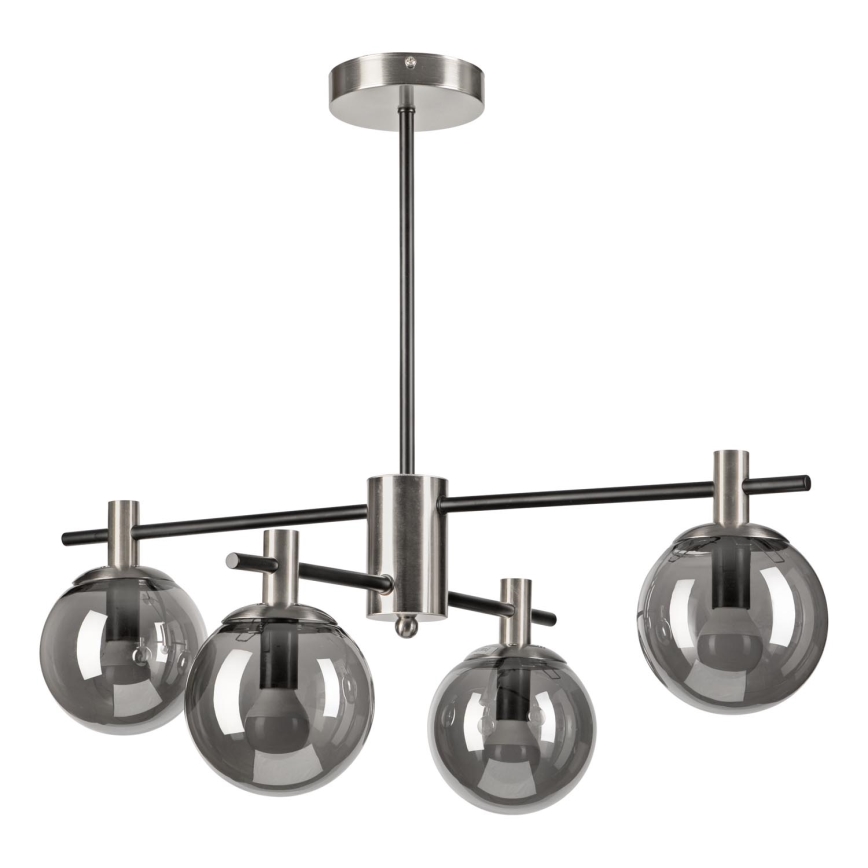 Sietynas ant stulpo LILOU 4xE14/5W/230V matinis chromas/dūminis
