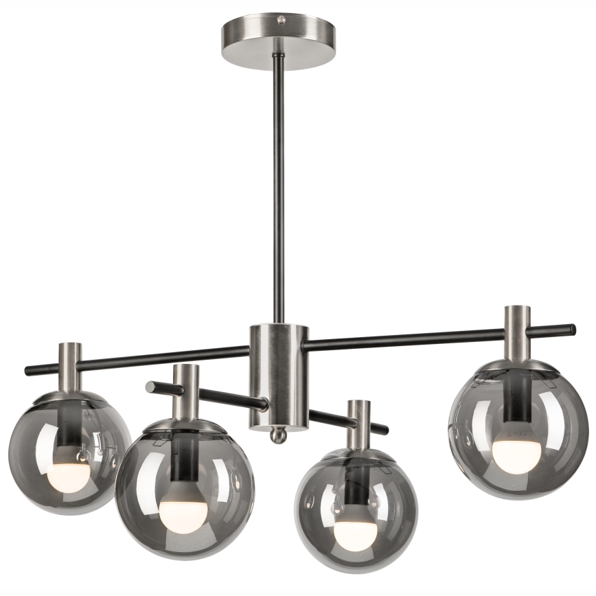 Sietynas ant stulpo LILOU 4xE14/5W/230V matinis chromas/dūminis