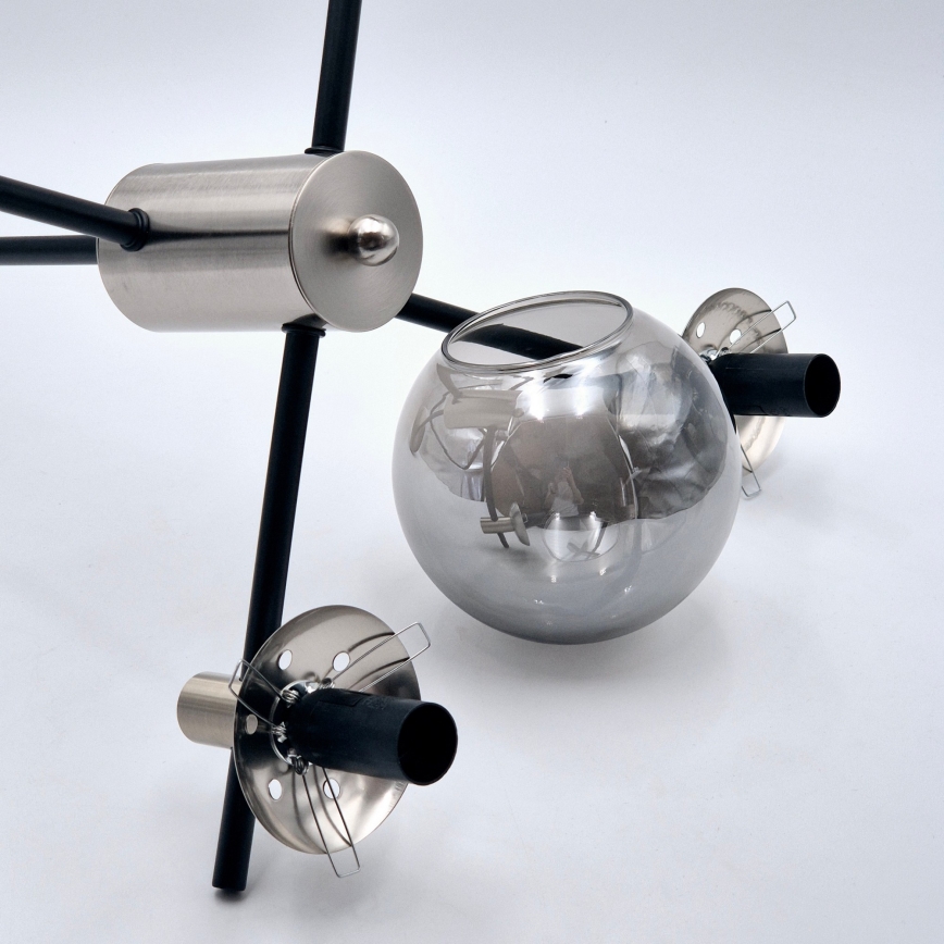Sietynas ant stulpo LILOU 4xE14/5W/230V matinis chromas/dūminis