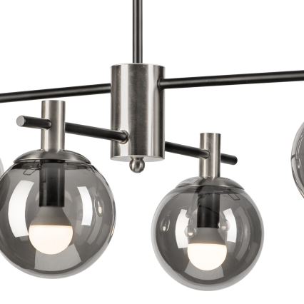 Sietynas ant stulpo LILOU 4xE14/5W/230V matinis chromas/dūminis