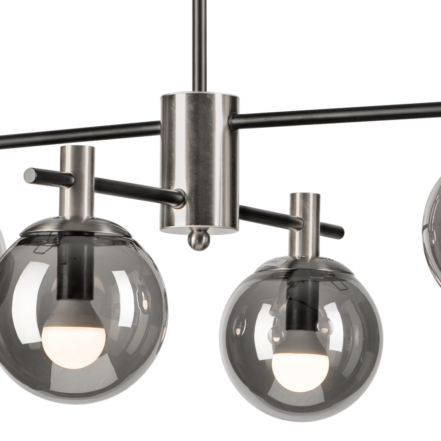 Sietynas ant stulpo LILOU 4xE14/5W/230V matinis chromas/dūminis