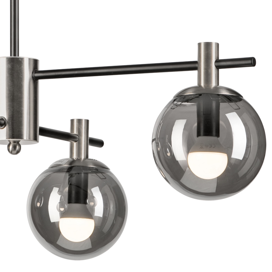 Sietynas ant stulpo LILOU 4xE14/5W/230V matinis chromas/dūminis
