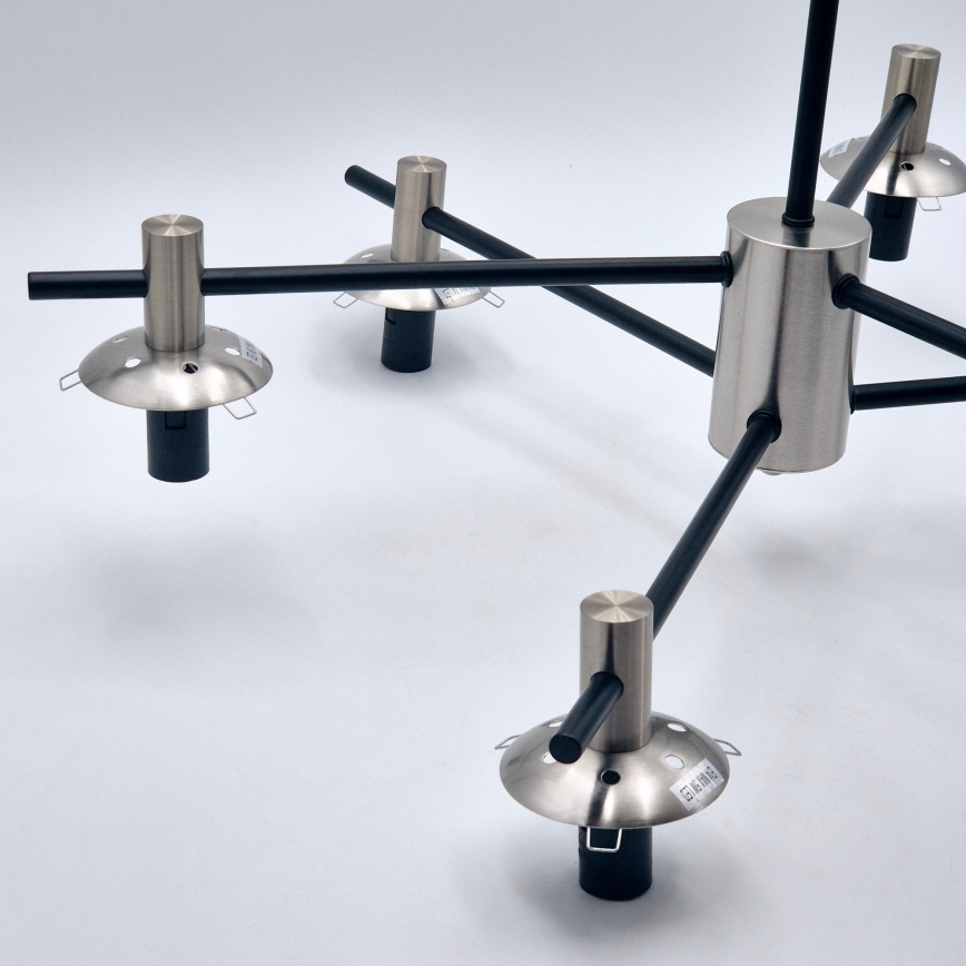 Sietynas ant stulpo LILOU 6xE14/5W/230V matinis chromas/dūminis