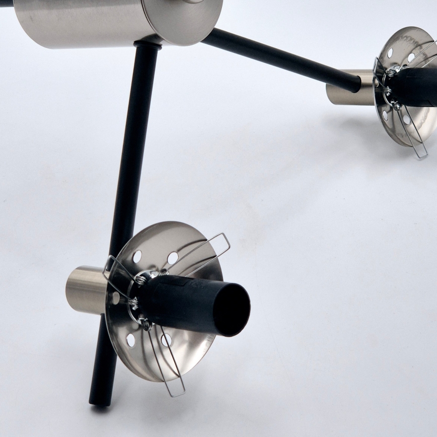 Sietynas ant stulpo LILOU 6xE14/5W/230V matinis chromas/dūminis