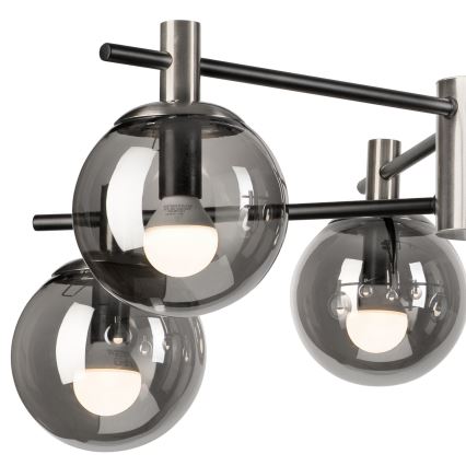 Sietynas ant stulpo LILOU 6xE14/5W/230V matinis chromas/dūminis