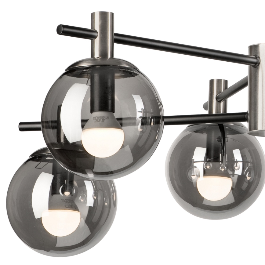 Sietynas ant stulpo LILOU 6xE14/5W/230V matinis chromas/dūminis