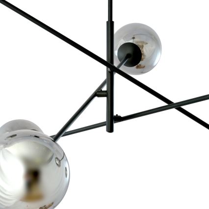 Sietynas ant stulpo LINEAR 6xE14/10W/230V juoda/pilka