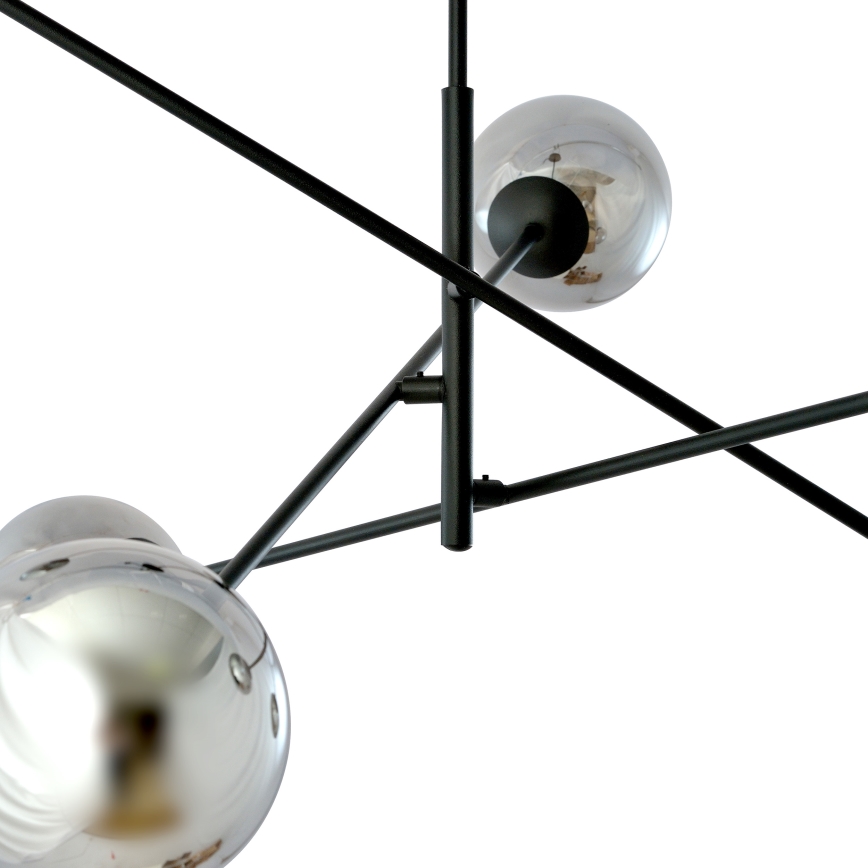 Sietynas ant stulpo LINEAR 6xE14/10W/230V juoda/pilka