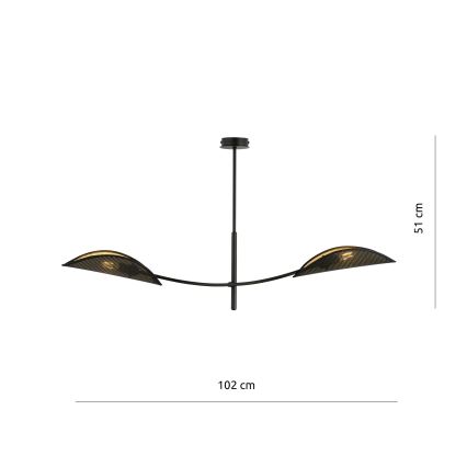 Sietynas ant stulpo LOTUS 2xE14/10W/230V juoda/auksas