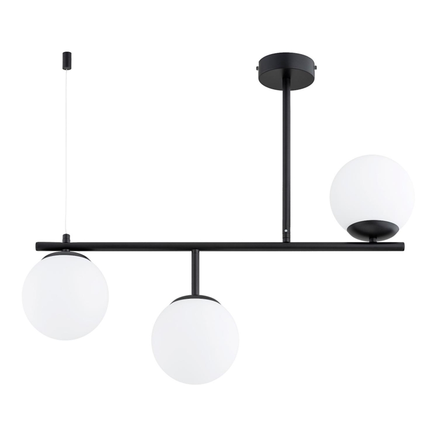 Sietynas ant stulpo LUNA 3xE14/10W/230V juoda