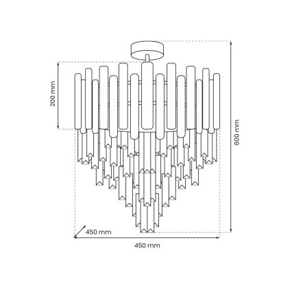 Sietynas ant stulpo MADISON 9xE14/40W/230V aukso