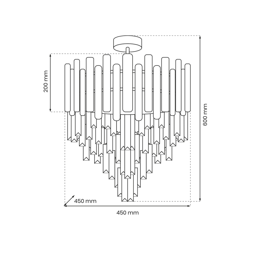 Sietynas ant stulpo MADISON 9xE14/40W/230V aukso