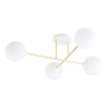 Sietynas ant stulpo MAGNUM 4xE14/10W/230V balta/auksas