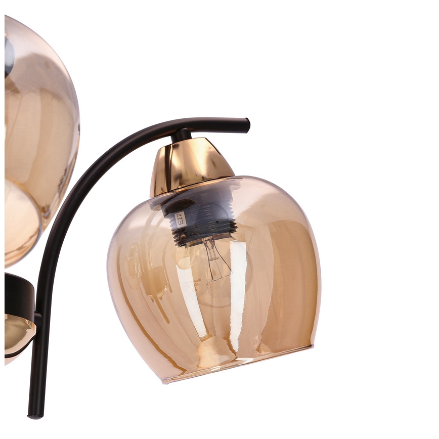 Sietynas ant stulpo MERRA 3xE27/40W/230V juoda/smėlio spalva