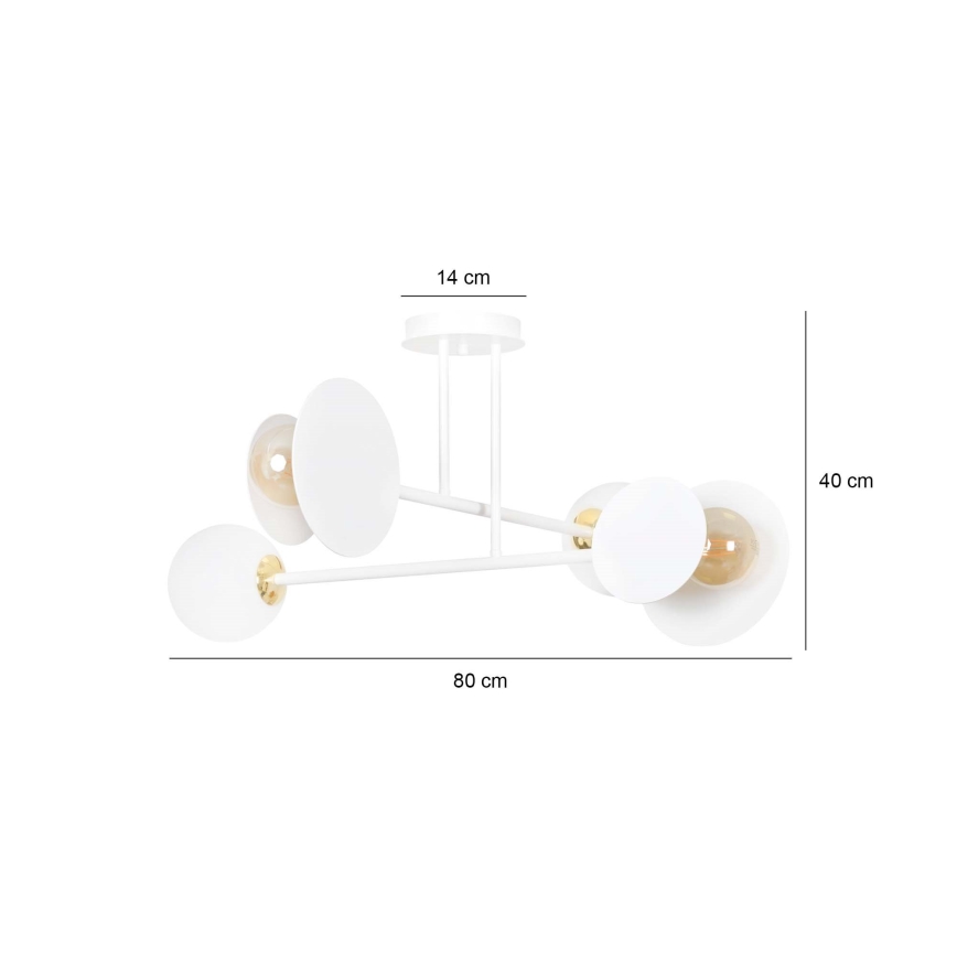 Sietynas ant stulpo MINERVA 2xE27/15W + 2xE14/10W/230V balta