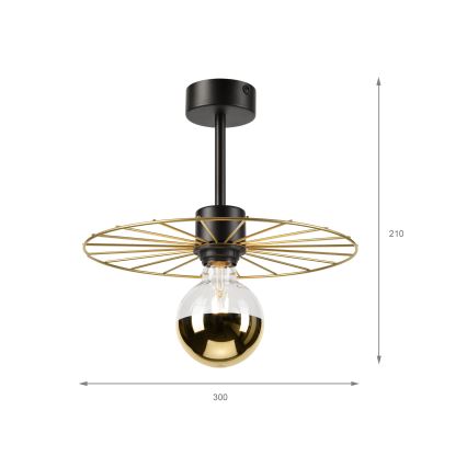 Sietynas ant stulpo MONTANA 1xE27/15W/230V diametras 30 cm auksas/juoda