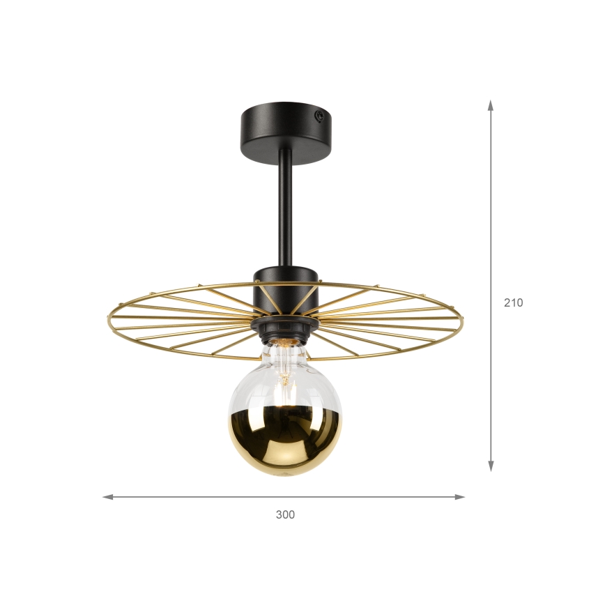 Sietynas ant stulpo MONTANA 1xE27/15W/230V diametras 30 cm auksas/juoda