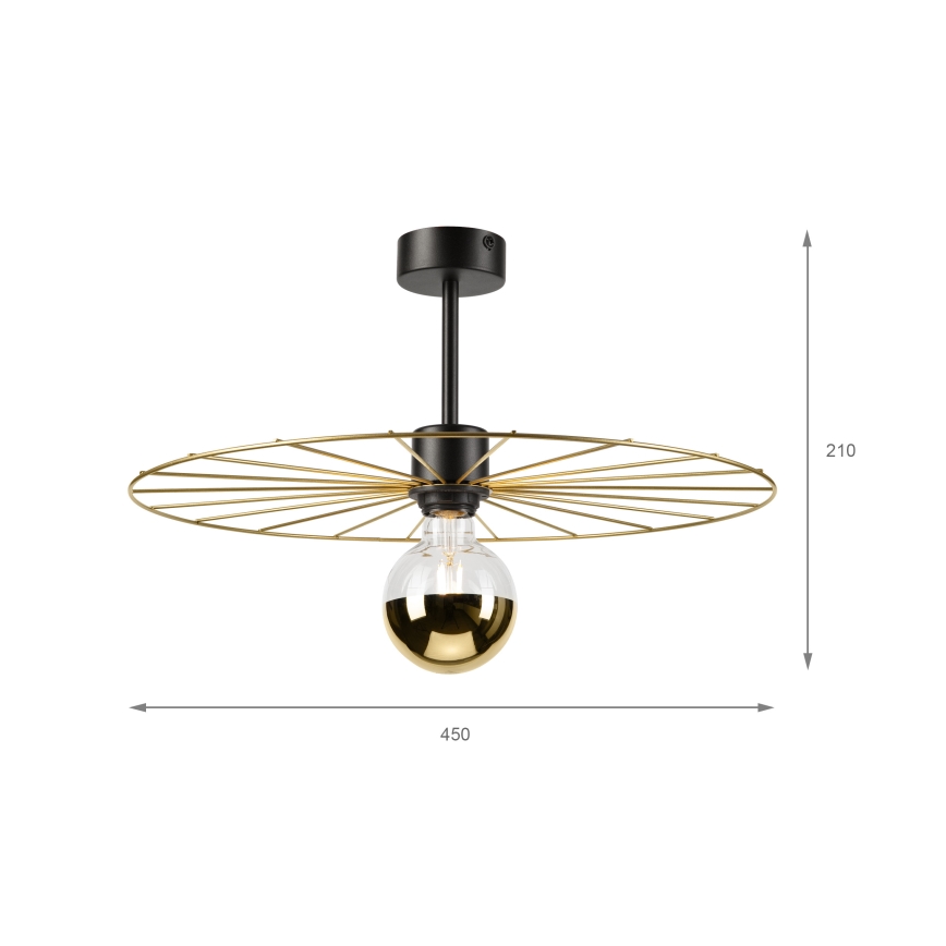 Sietynas ant stulpo MONTANA 1xE27/15W/230V diametras 45 cm auksas/juoda