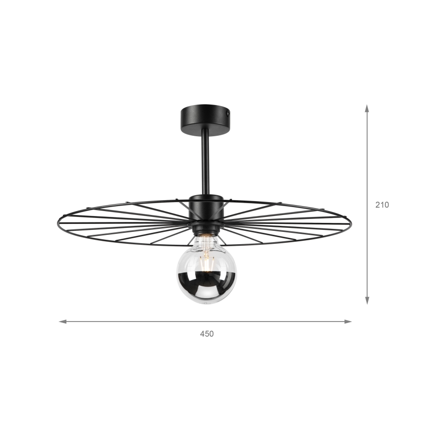 Sietynas ant stulpo MONTANA 1xE27/15W/230V diametras 45 cm juoda