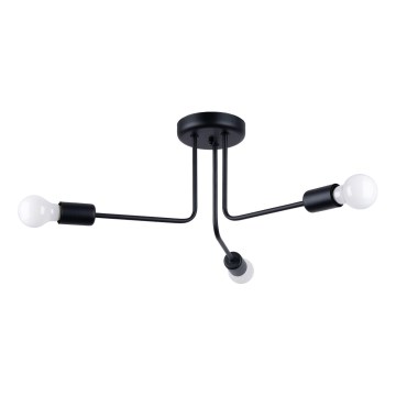 Sietynas ant stulpo NORAH 3xE27/15W/230V juoda