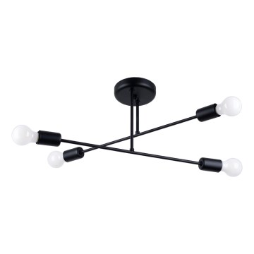 Sietynas ant stulpo NORAH 4xE27/15W/230V juoda