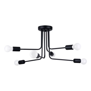 Sietynas ant stulpo NORAH 6xE27/15W/230V juoda