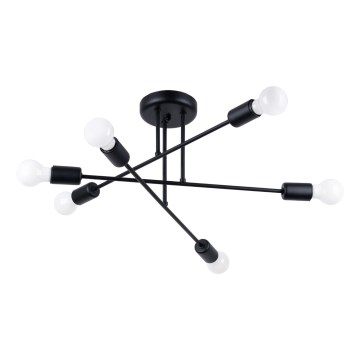 Sietynas ant stulpo NORAH 6xE27/15W/230V juoda