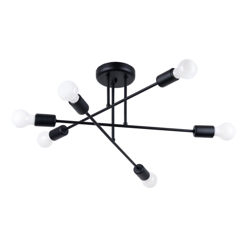 Sietynas ant stulpo NORAH 6xE27/15W/230V juoda