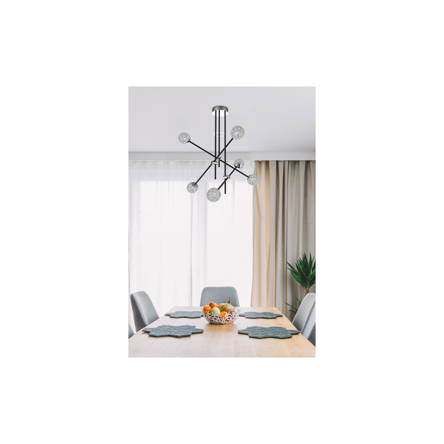 Sietynas ant stulpo PAKSOS 6xG9/5W/230V juodas